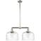 Bell 12" - 2 Light 21" Island Light - Polished Nickel  - Clear De