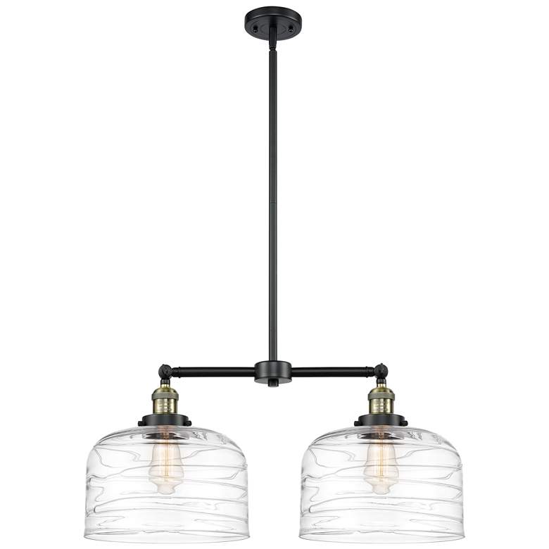 Image 1 Bell 12" - 2 Light 21" LED Island Light - Black Brass - Clear De