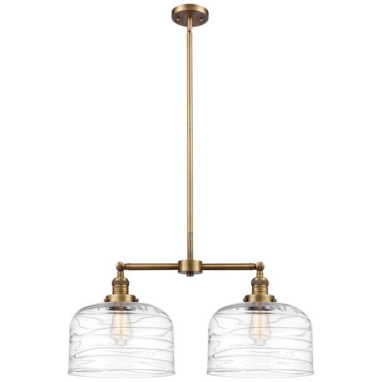 Image 1 Bell 12" - 2 Light 21" LED Island Light - Brushed Brass - Clear