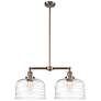 Bell 12" - 2 Light 21" LED Island Light - Copper  - Clear Deco Sw