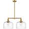 Bell 12" - 2 Light 21" LED Island Light - Satin Gold - Clear Dec