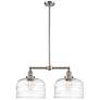 Bell 12" - 2 Light 21" LED Island Light - Satin Nickel  - Clear D