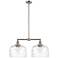 Bell 12" - 2 Light 21" LED Island Light - Satin Nickel  - Clear D