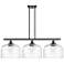 Bell 12" 3 Light 36" Island Light - Matte Black - Clear Deco Swi