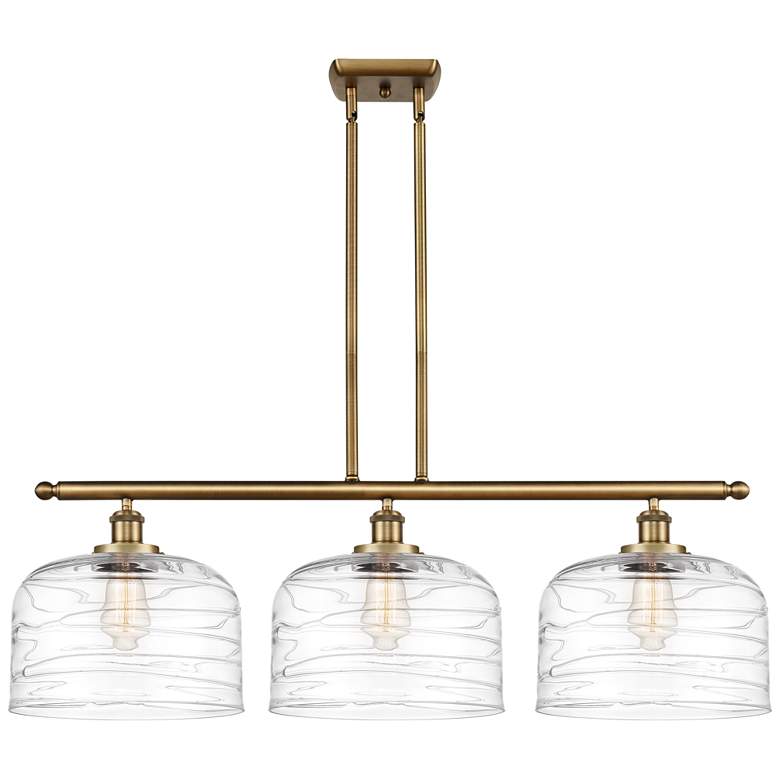 Image 1 Bell 12 inch 3 Light 36 inch LED Island Light - Brushed Brass  - Clear De