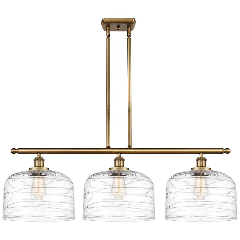 Image 1 Bell 12" 3 Light 36" LED Island Light - Brushed Brass - Clear De