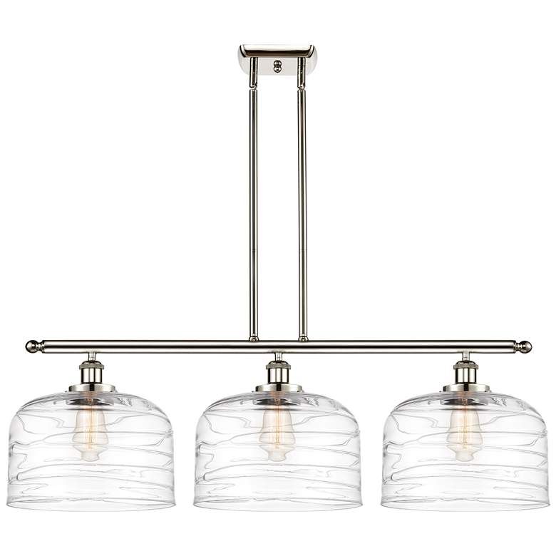 Image 1 Bell 12" 3 Light 36" LED Island Light - Polished Nickel - Clear