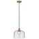 Bell 12" Antique Copper Mini Pendant w/ Seedy Shade