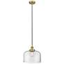 Bell 12" Brushed Brass Mini Pendant w/ Clear Shade