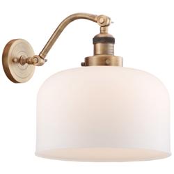 Bell 12" Brushed Brass Sconce w/ Matte White Shade