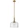 Bell 12" Brushed Brass Stem Hung Mini Pendant w/ Clear Shade