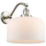 Bell 12" Brushed Satin Nickel Sconce w/ Matte White Shade
