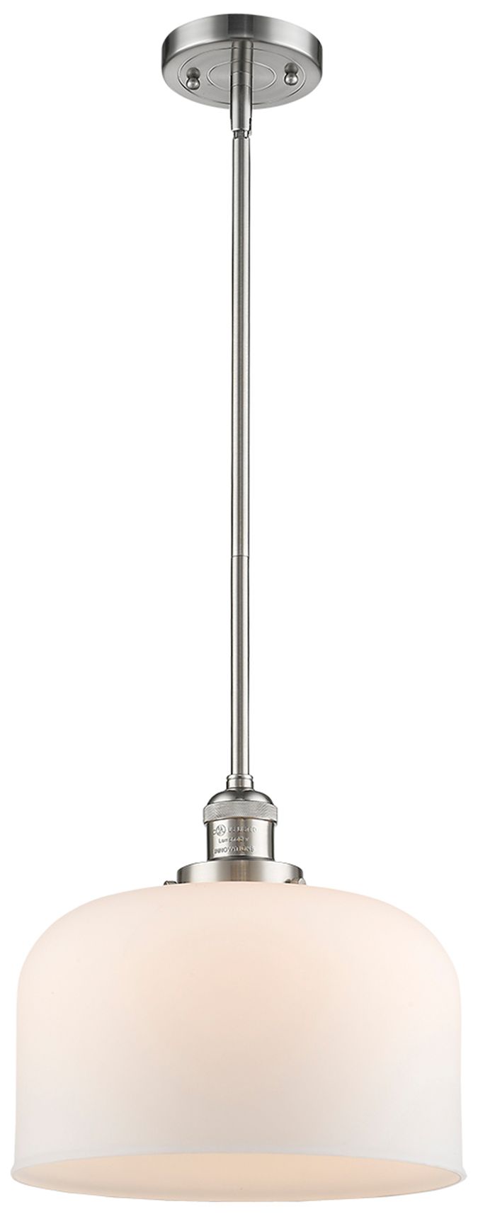 Image 4 Bell 12" Brushed Satin Nickel Sconce w/ Matte White Shade more views