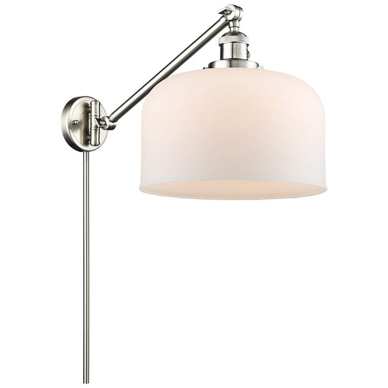 Image 1 Bell 12" Brushed Satin Nickel Swing Arm w/ Matte White Shade