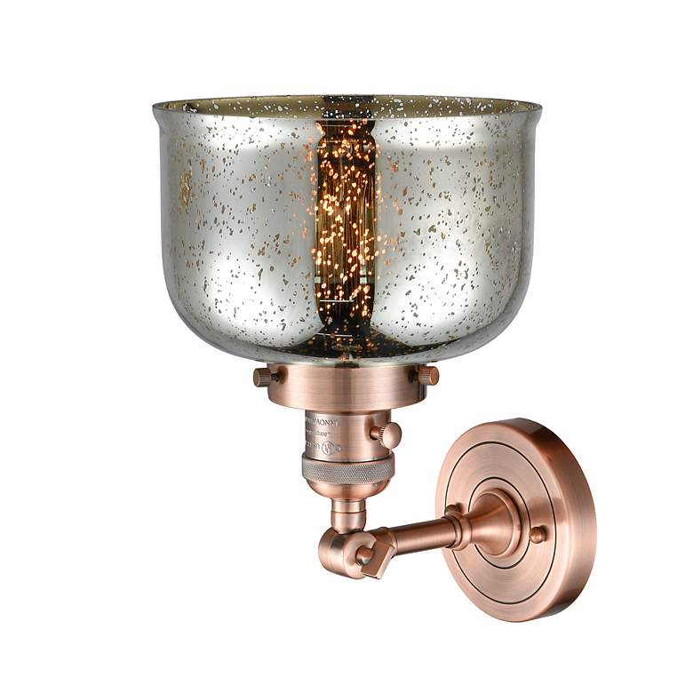 Image 2 Bell 12" High Antique Copper with Mercury Glass Wall Sconce more views