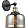 Bell 12" High Black Brass Sconce w/ Silver Plated Mercury Shade