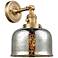 Bell 12" High Brushed Brass Silver Mercury Glass Wall Sconce