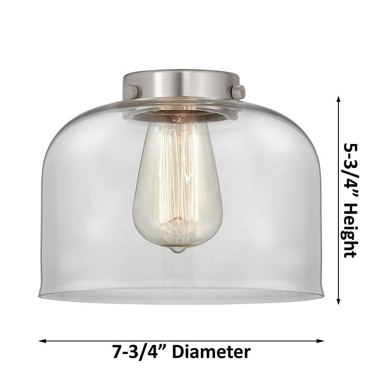 Image 6 Bell 12" High Brushed Brass Silver Mercury Glass Wall Sconce more views