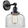 Bell 12" High Matte Black Sconce w/ Clear Shade