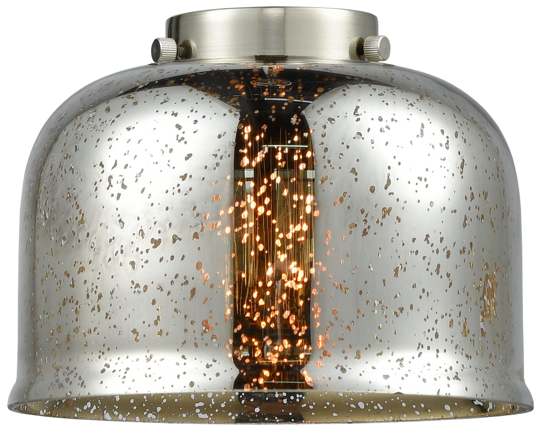 Image 4 Bell 12" High Matte Black Sconce w/ Silver Plated Mercury Shade more views