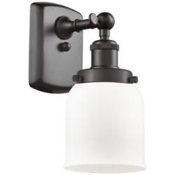 Bell 12" High Oil-Rubbed Bronze with White Glass Wall Sconce