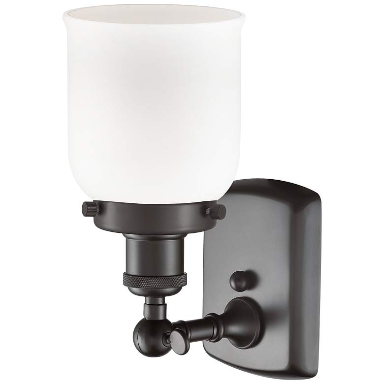 Image 2 Bell 12" High Oil-Rubbed Bronze with White Glass Wall Sconce more views