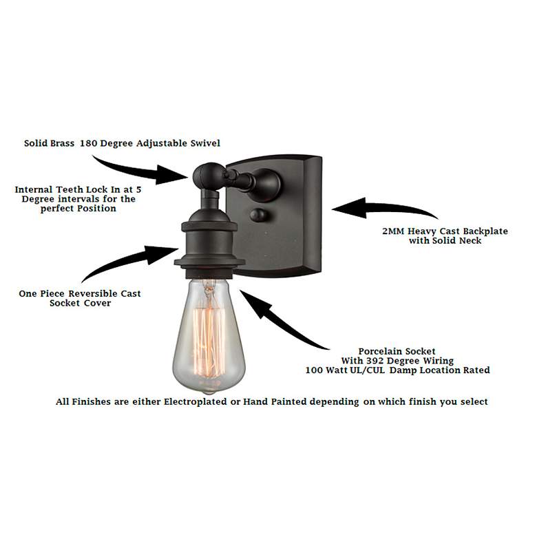 Image 7 Bell 12" High Oil-Rubbed Bronze with White Glass Wall Sconce more views