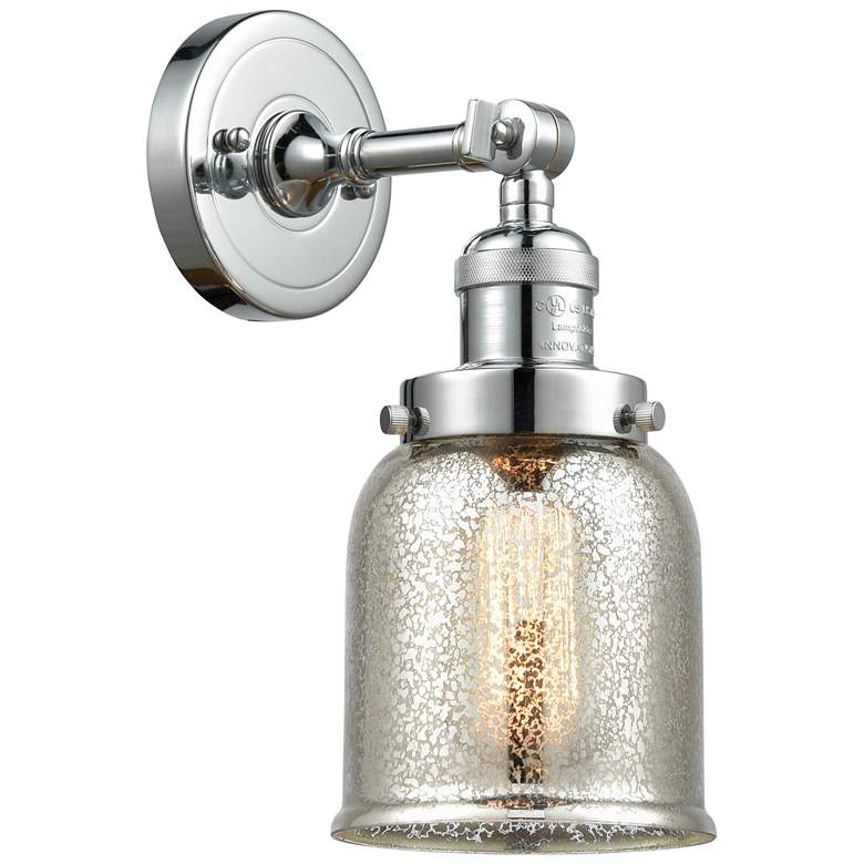 Image 1 Bell 12" High Polished Chrome Wall Sconce with Mercury Glass