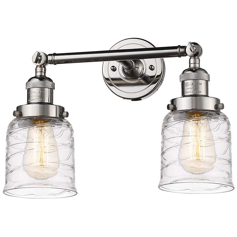 Image 1 Bell 12" High Polished Nickel 2-Light Wall Sconce