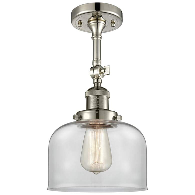 Image 5 Bell 12" High Polished Nickel Wall Sconce with Clear Glass more views