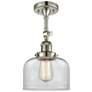 5_Bell 12" High Polished Nickel Wall Sconce with Clear Glass more views