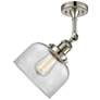 6_Bell 12" High Polished Nickel Wall Sconce with Clear Glass more views