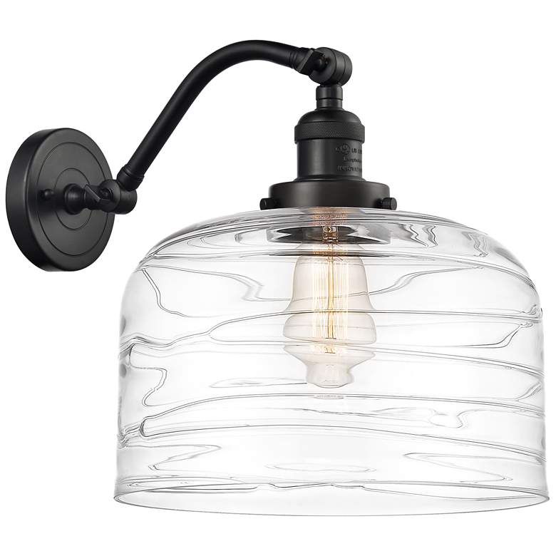 Image 1 Bell 12" Incandescent Sconce - Bronze Finish - Swirl Shade