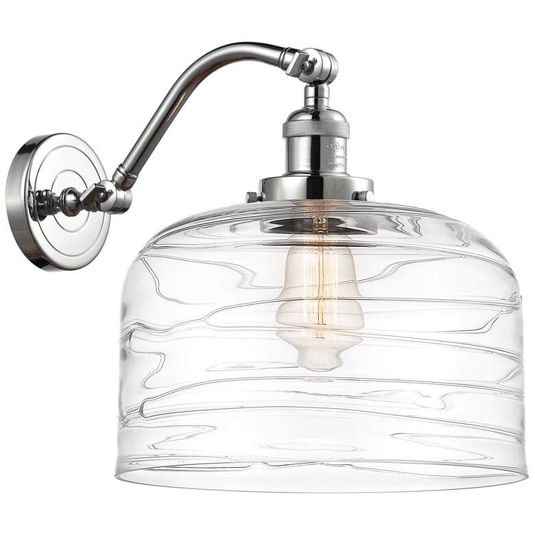 Image 1 Bell 12" Incandescent Sconce - Chrome Finish - Swirl Shade