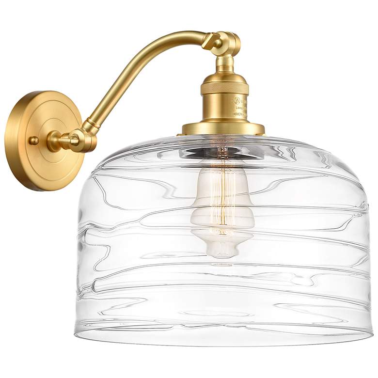 Image 1 Bell 12" Incandescent Sconce - Gold Finish - Swirl Shade