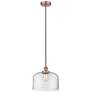 Bell 12" LED Mini Pendant - Antique Copper - Clear Shade