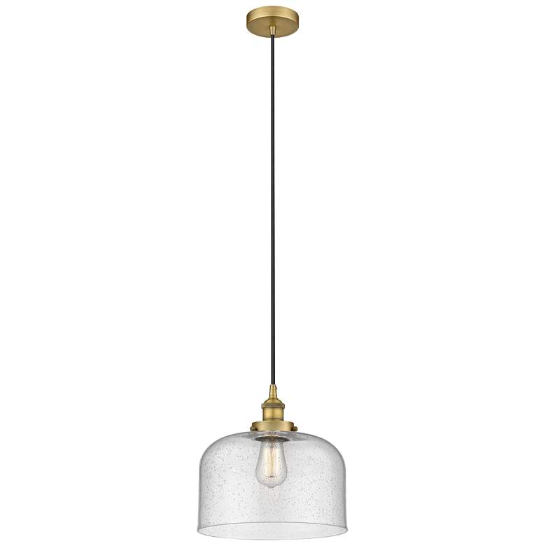 Image 1 Bell 12" LED Mini Pendant - Brushed Brass - Seedy Shade