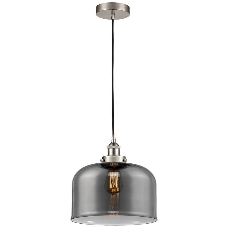 Image 1 Bell 12" LED Mini Pendant - Brushed Satin Nickel - Plated Smoke Shade