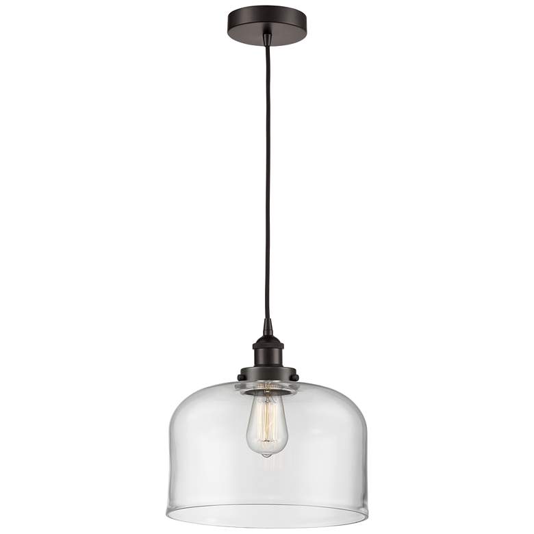 Image 1 Bell 12 inch LED Mini Pendant - Oil Rubbed Bronze - Clear Shade
