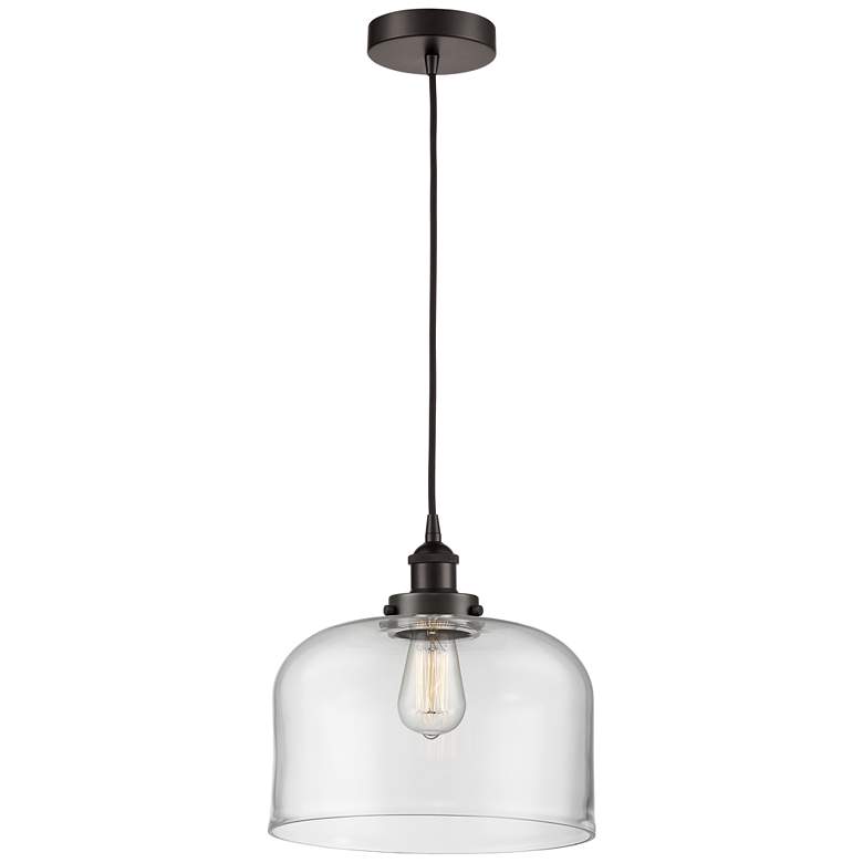 Image 1 Bell 12" LED Mini Pendant - Oil Rubbed Bronze - Clear Shade