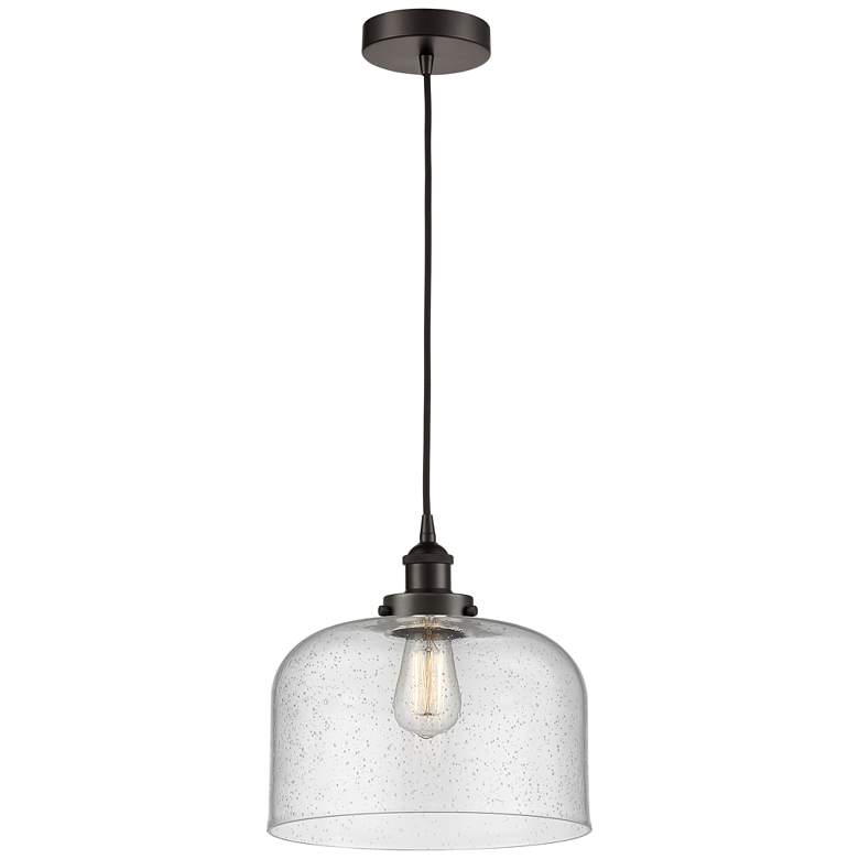 Image 1 Bell 12" LED Mini Pendant - Oil Rubbed Bronze - Seedy Shade