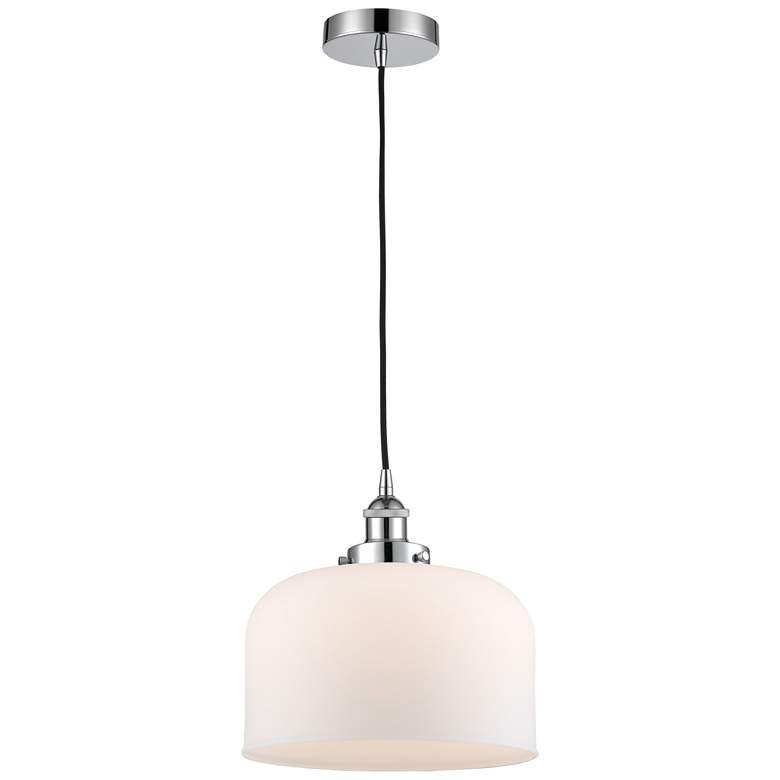 Image 1 Bell 12" LED Mini Pendant - Polished Chrome - Matte White Shade