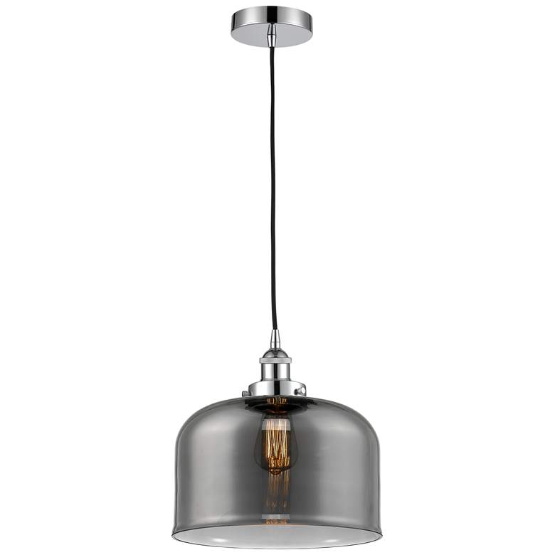 Image 1 Bell 12" LED Mini Pendant - Polished Chrome - Plated Smoke Shade