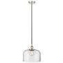Bell 12" LED Mini Pendant - Polished Nickel - Clear Shade