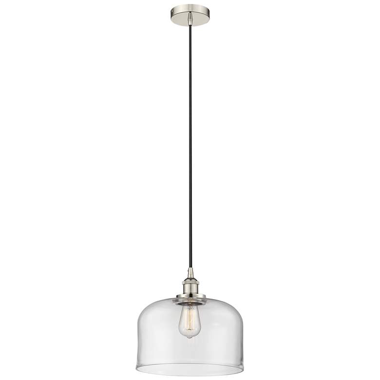 Image 1 Bell 12" LED Mini Pendant - Polished Nickel - Clear Shade