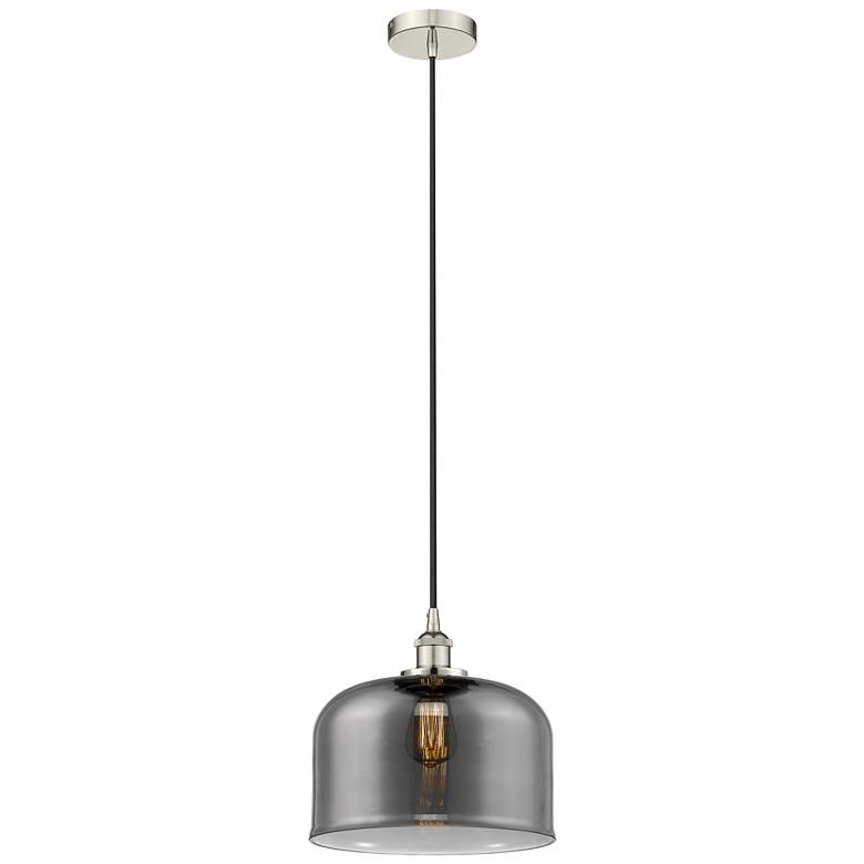 Image 1 Bell 12" LED Mini Pendant - Polished Nickel - Plated Smoke Shade