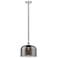 Bell 12" LED Mini Pendant - Polished Nickel - Plated Smoke Shade