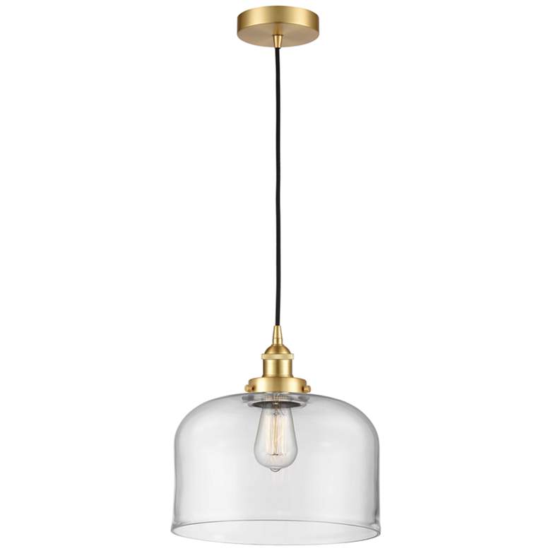 Image 1 Bell 12" LED Mini Pendant - Satin Gold - Clear Shade