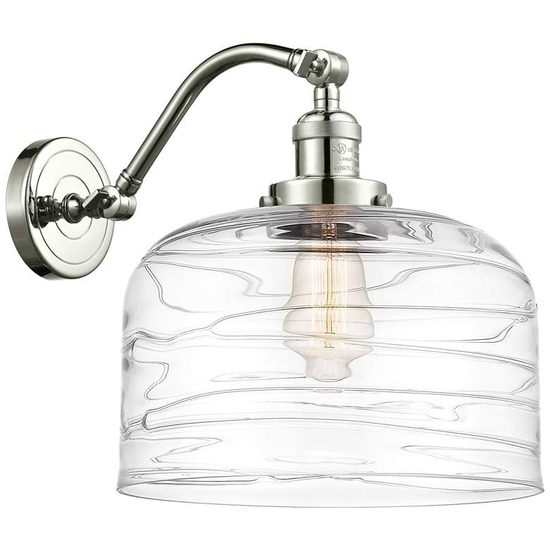 Image 1 Bell 12" LED Sconce - Nickel Finish - Swirl Shade