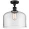 Bell 12" LED Semi-Flush Mount - Matte Black - Clear Shade